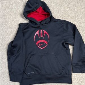 Nike Black Therma-FIT Hoodie with Red Football Graphic